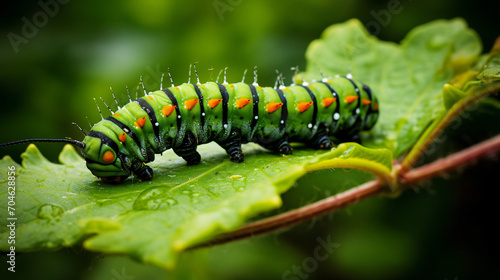 Caterpillar on a leaf in Ecuador © Alizeh