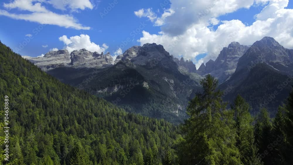 Aerial Drone - Alpine landscape on the Italian Dolomites Aerial Drone - Alpine landscape on the Italian Dolomites