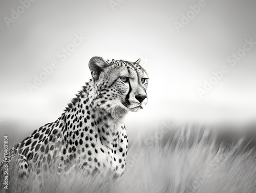 Black and white photo of cheetah  black and white photo of animal   large poster prints  animal prints for editorials