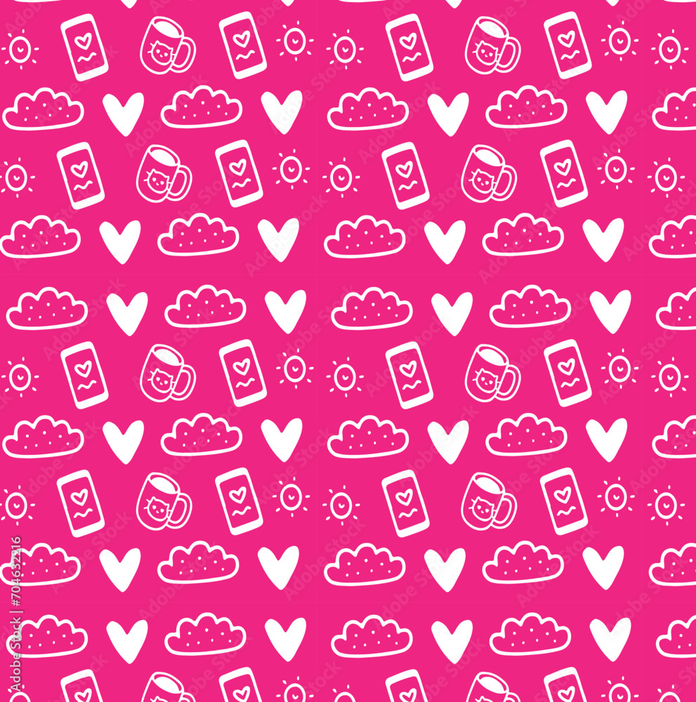 seamless background with pink hearts seamless background with pink hearts