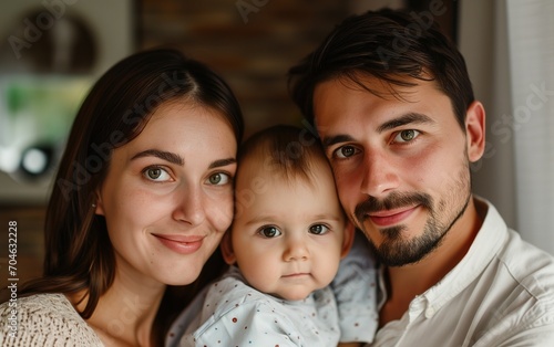 Happy caucasian family portrait