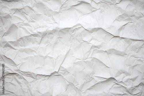 A close up of a sheet of paper on a table. Ivory, off white crumpled paper texture, background.