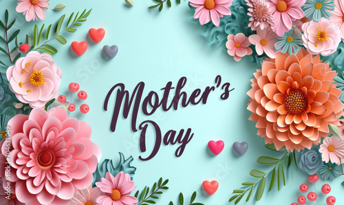 Happy mother's day soft pastel color background