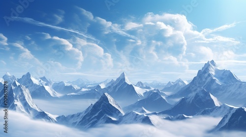 landscape with clouds and mountains 