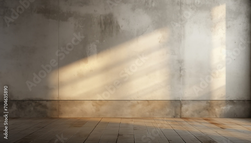 Concrete background with sunlight in a loft. concrete wall with sunlight for design presentation.