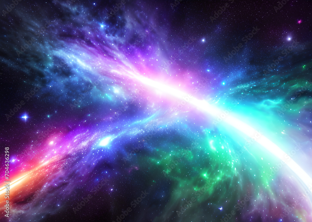 Space colorful in purple shades background with realistic shining stars infinite universe,Generative AI	