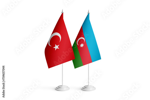 Turkey Azerbaijan 3d office flag desktop on White background
