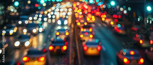 blurred traffic background banner at night