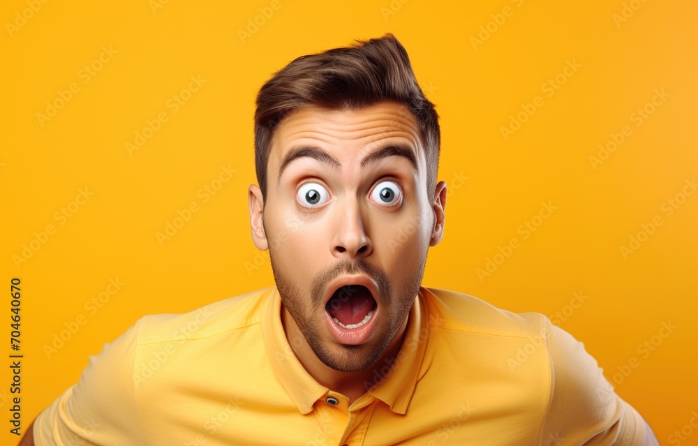 Man with shocked expression on his face Man with shocked expression on his face