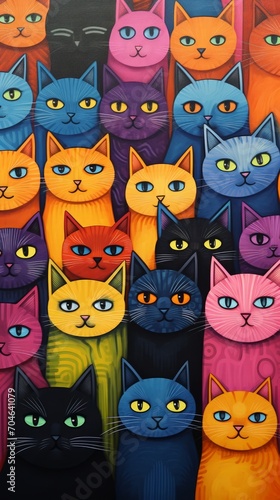 A Colorful Array of Cats