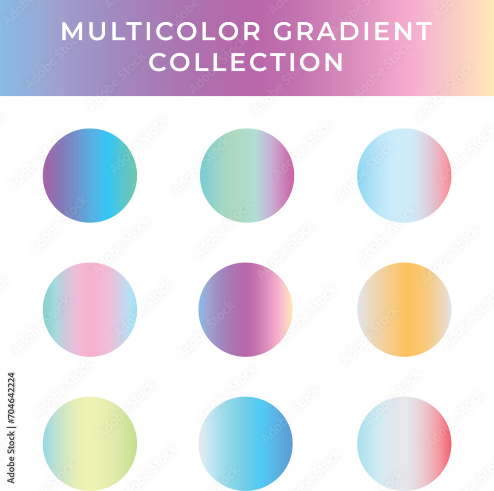 a vector template of color gradient set design or mockup 