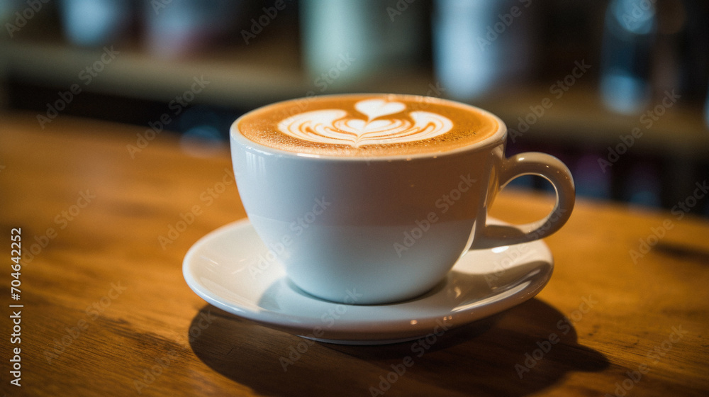 Obraz premium Coffee cup in coffee shop - vintage effect style pictures.