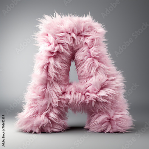 Plush Pink Fur Crafting the Alphabet s A created with Generative AI technology
