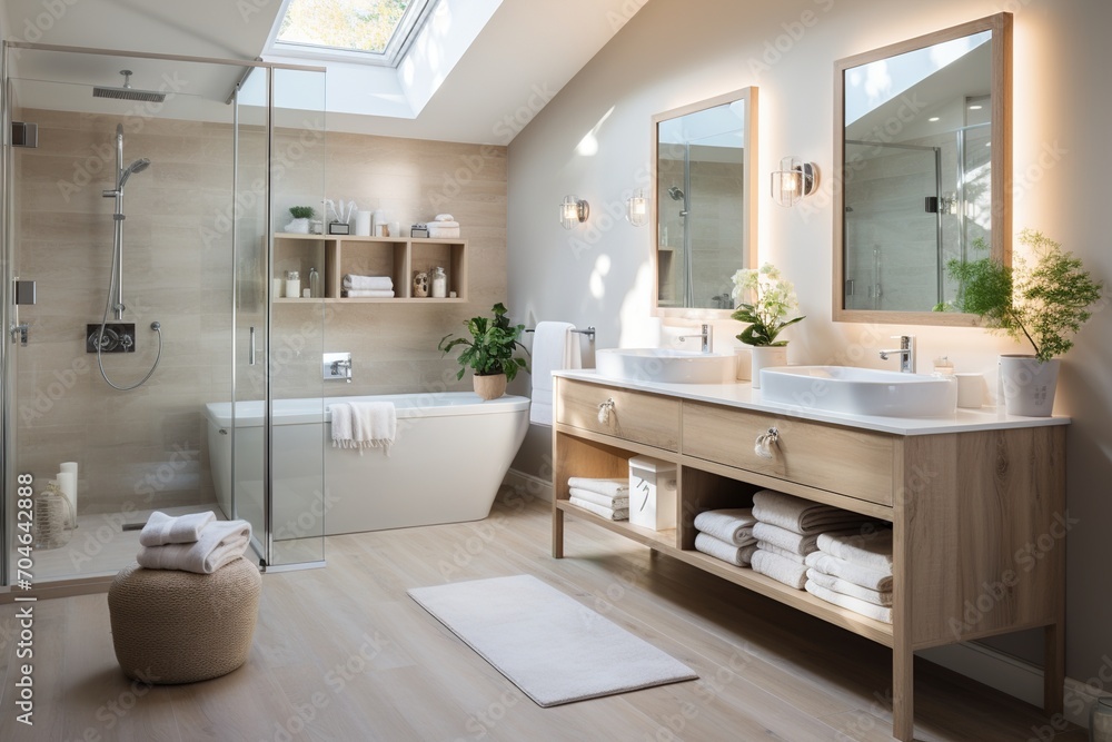 Bathroom With Natural Elements and Freestanding Tub Bathroom With Natural Elements and Freestanding Tub