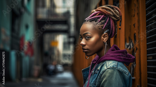 portrait of a woman in the city