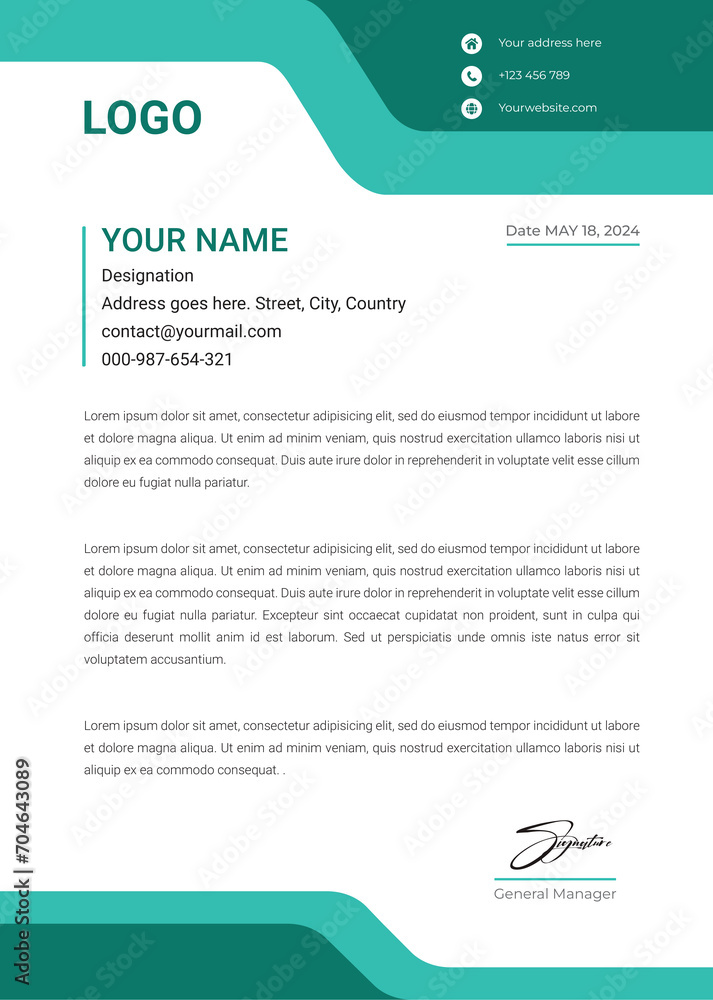 a vector template of business letterhead design