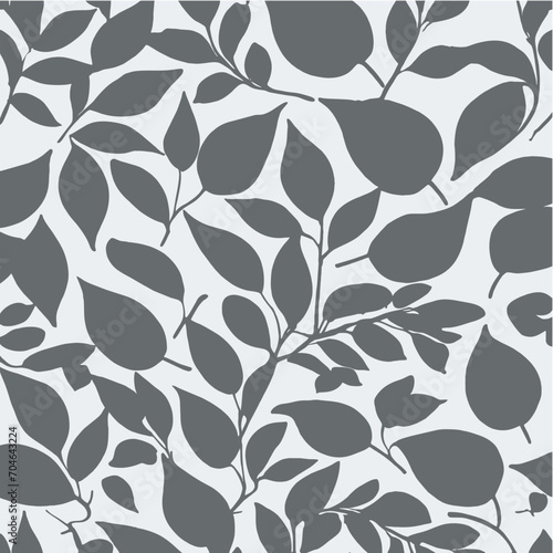 Seamless pattern with leaves, vector