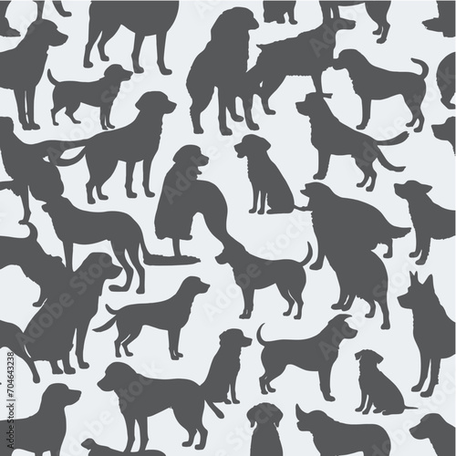 Seamless pattern with dogs, vector