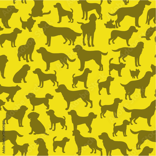 Seamless pattern with dogs, vector