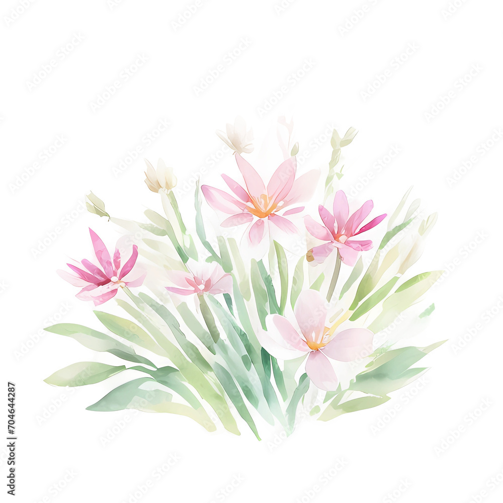 spring flowers watercolor illustration sketch isolated no background spring flowers watercolor illustration sketch isolated no background