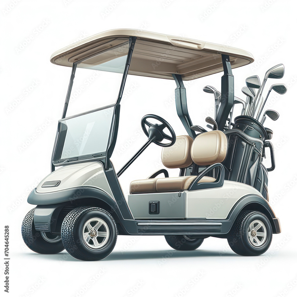 Golf car on isolated on white background. ai generative