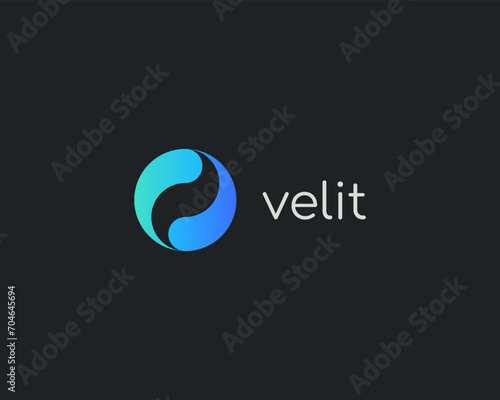 Abstract synergy logotype. Communication cooperation symbol. Creative yin yang balance vector sign.