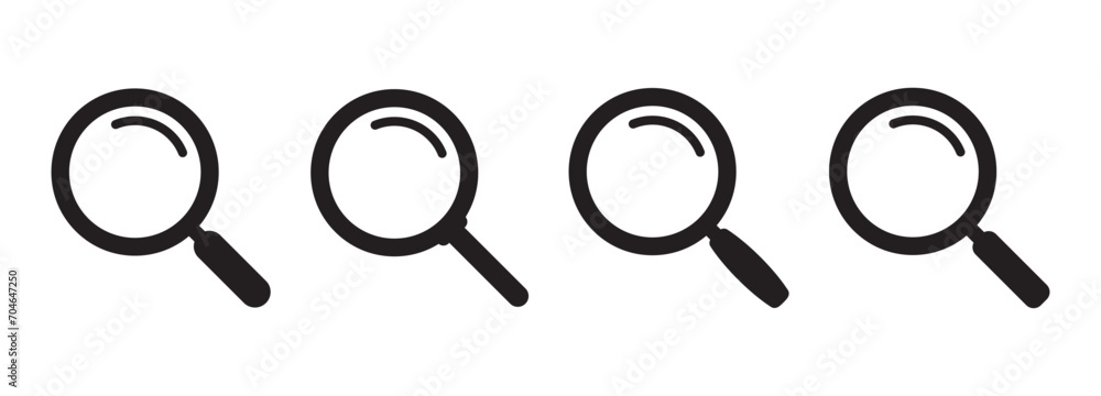 Magnifying glass icon, vector magnifier or loupe sign. Web search icon. Magnifying glass icon, vector magnifier or loupe sign. Web search icon.