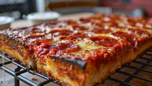 Fototapeta Naklejka Na Ścianę i Meble -  Scrumptious Detroit Pizza