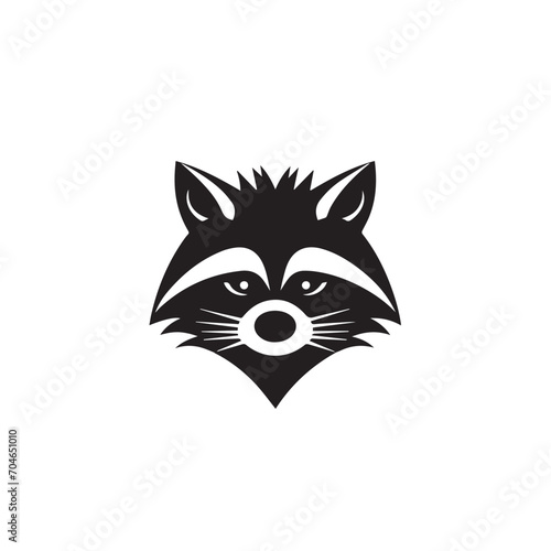 Raccoon in cartoon, doodle style. Isolated 2d vector illustration in logo, icon, sketch style, Eps 10, black and white. AI Generative