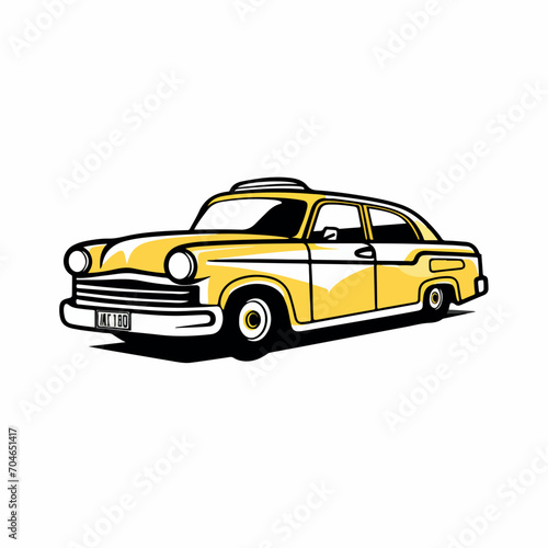 Taxi in cartoon  doodle style. Isolated 2d vector illustration in logo  icon  sketch style  Eps 10. AI Generative