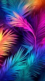 Colorful tropical leaves on a black background