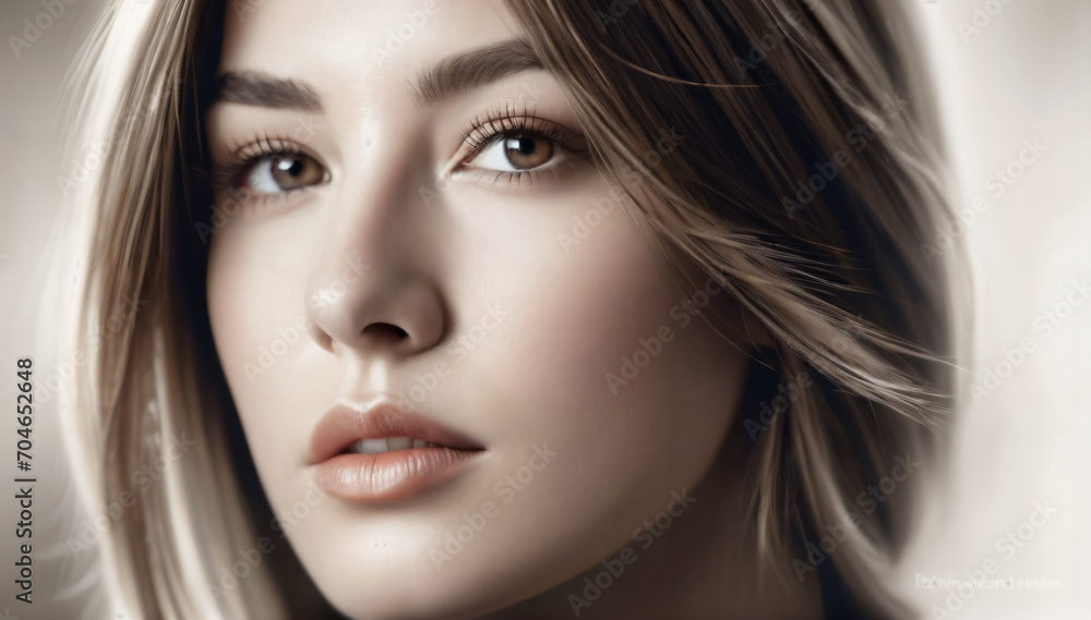 hübsche junge Frau , Europäisch, Nahaufnahme , Beauty clear skin . KI Generated hübsche junge Frau , Europäisch, Nahaufnahme , Beauty clear skin . KI Generated