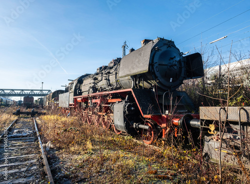 Alte verlassene Dampflokomotive