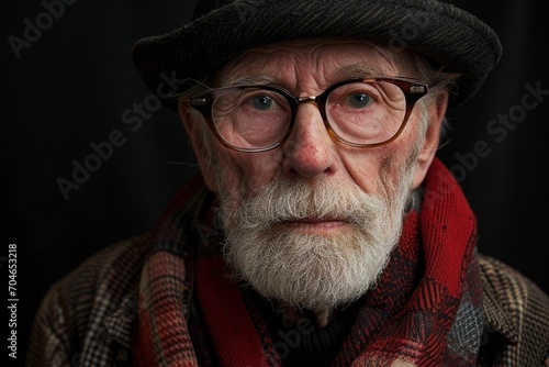 studio lighting portrait fashion rule of thirds old man headshot high detail