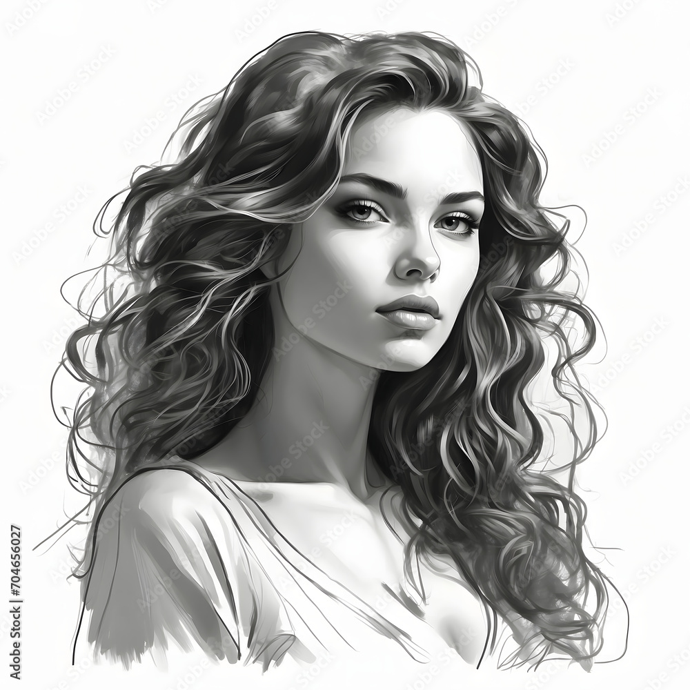 Naklejka premium Divinely Beautiful Grayscale Women