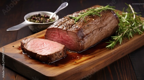 Roasted beef tenderloin meat
