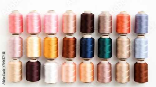 Sewing Thread Spools on white background
