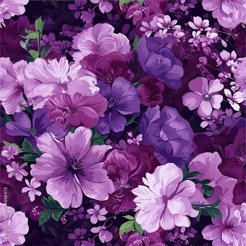The blooming, blooming summer flowers are purple. Close-up. Summer, spring background of flowers.