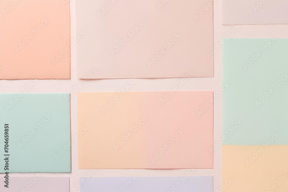 Pastelcolored blocks arranged in a balanced and harmonious composition