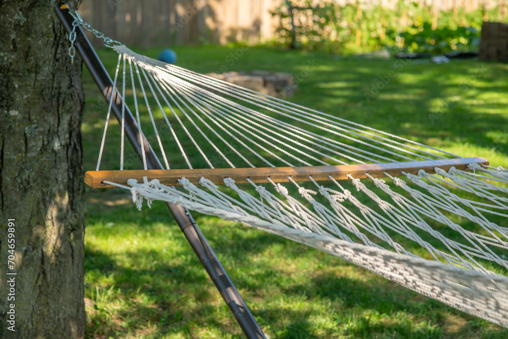 Hammock in the backyard. Leisure concept. Hammock in the backyard. Leisure concept.