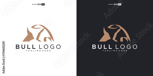 bull, angus cow bison buffalo premium logo design. Creative bull horns