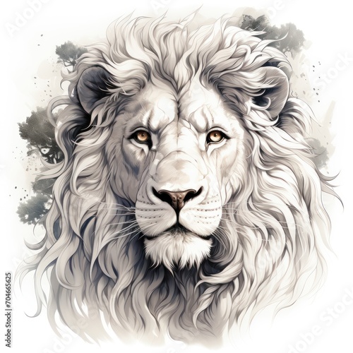 Design a stylized and majestic lion
