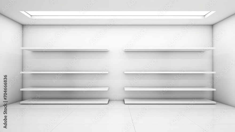 Emty shelf rack display showroom wall. Emty shelf rack display showroom wall.