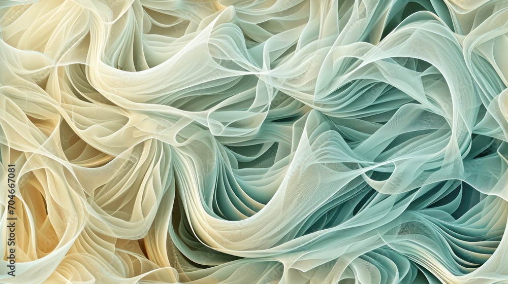 a close up of a computer generated image of white and blue swirls on a beige and yellow background with a black border. a close up of a computer generated image of white and blue swirls on a beige and yellow background with a black border.