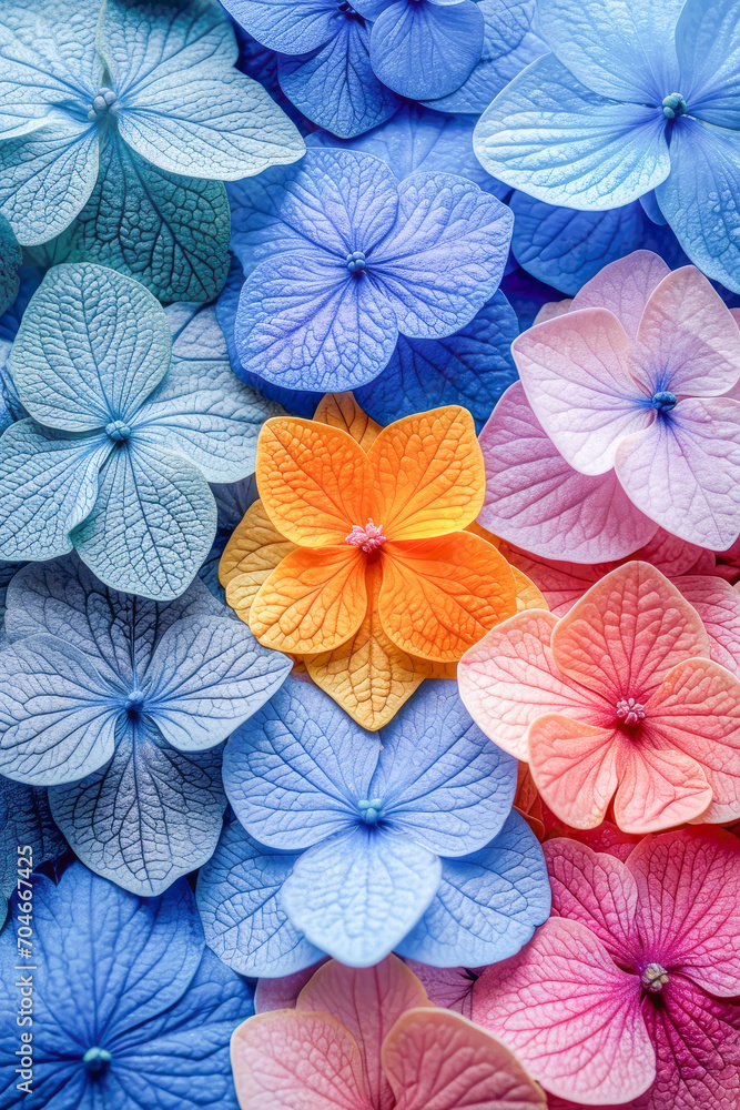natural textures, such as flower petals and leaves, in pastel tones, forming creative patterns. Easter celebration, concept graphic resources, generative ai