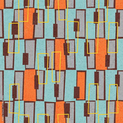 Seamless abstract mid century modern pattern for backgrounds, fabric design, wrapping paper. Retro design. Vector illustration.