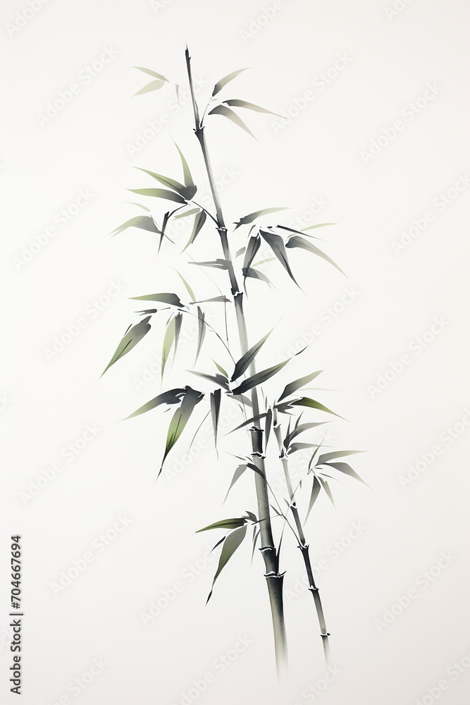 Black and white bamboo painting Black and white bamboo painting