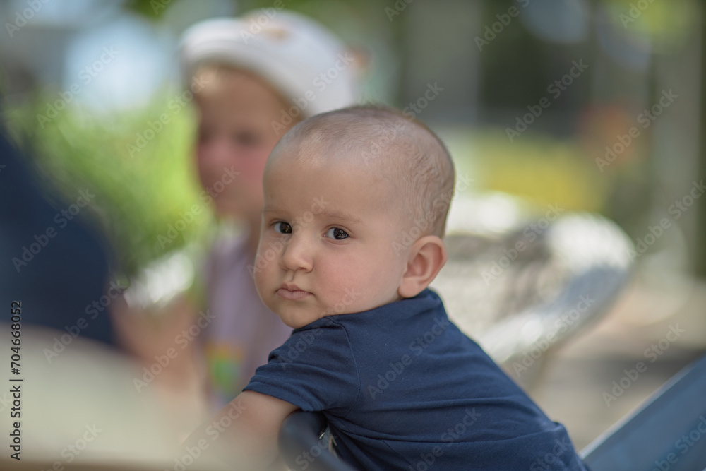 A baby is a happy baby in the first months of life, crawling around the house, smiling. A baby is a happy baby in the first months of life, crawling around the house, smiling.