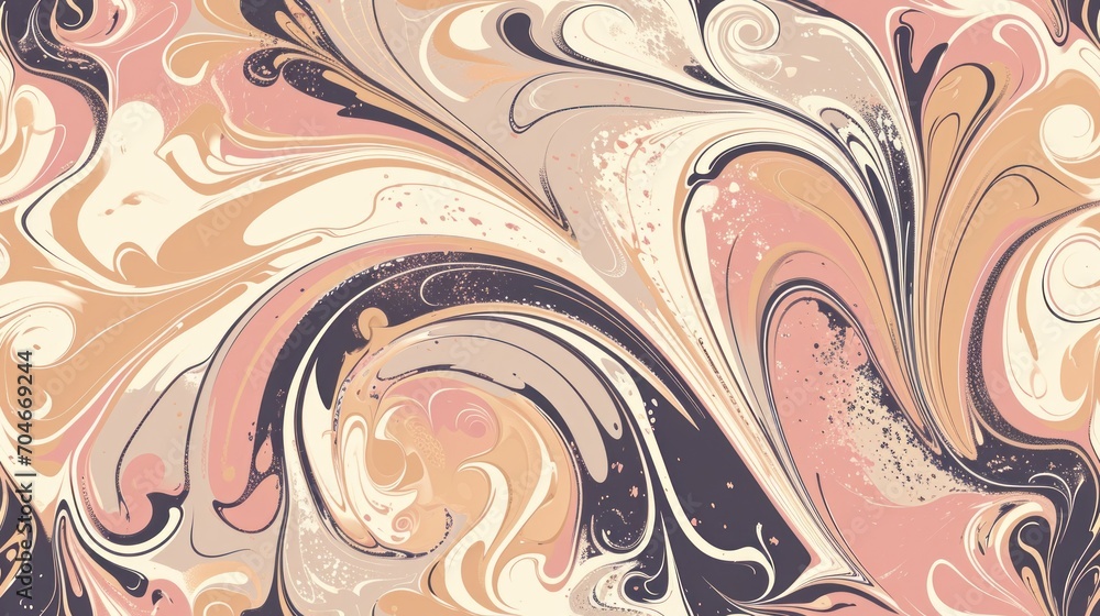 an abstract painting with a pink, beige, and black swirl design on the bottom of the image and bottom of the image. an abstract painting with a pink, beige, and black swirl design on the bottom of the image and bottom of the image.