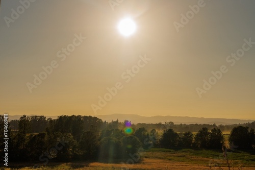 sun rays at sunrise in the morning